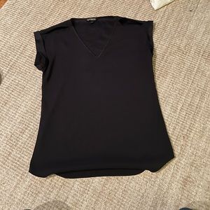 Express silk shoulder cut out tee, free beauty gift with purchase!